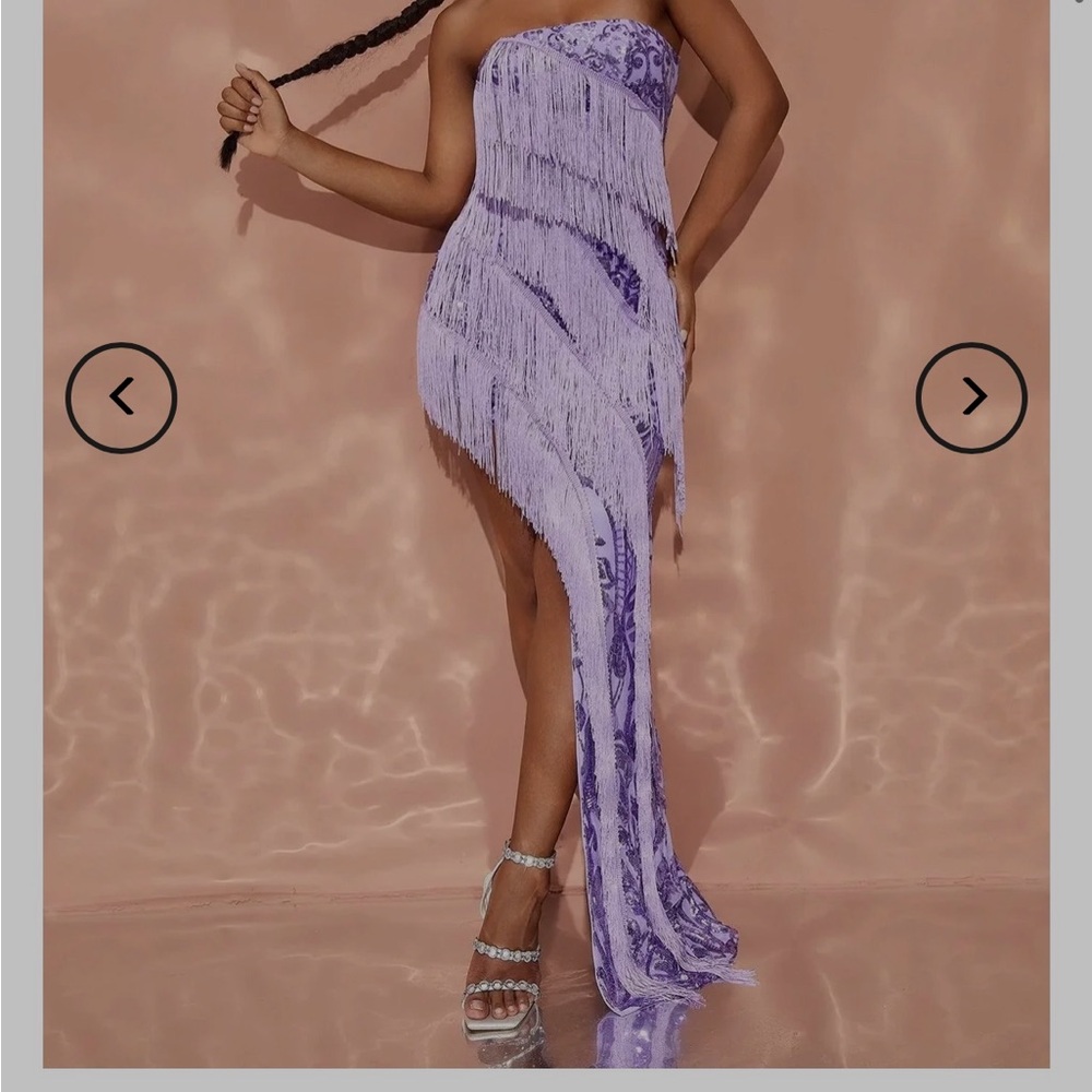 Elegant Lavender Fringe Dress